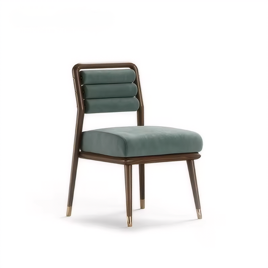 Teal Luxe Velvet Chair With Wooden Legs