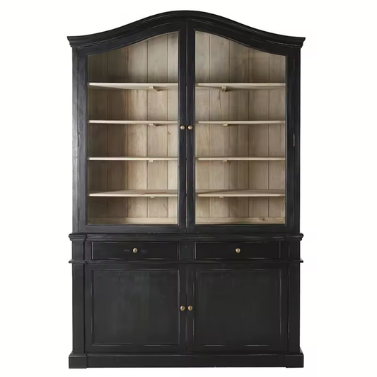 Black Bookcase, Wood Storage Cabinet